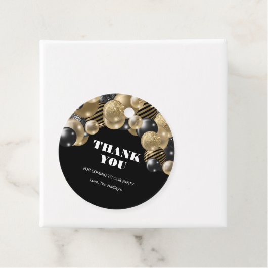 Glitter-ballonnen voor gouden kleuren bedankjes labels (In situ)