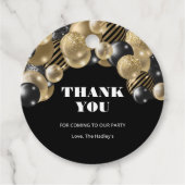 Glitter-ballonnen voor gouden kleuren bedankjes labels (Voorkant)