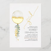 Glitter Balloon Baby shower Het is een meisje Folie Uitnodiging (Voorkant)