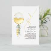 Glitter Balloon Baby shower Het is een meisje Folie Uitnodiging (Staand Voorkant)