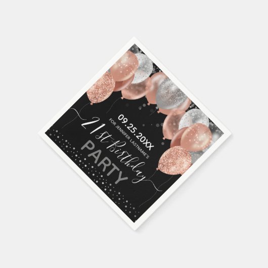 Glitter Balloons 21e verjaardag Servet (Hoek)