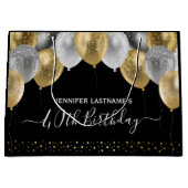 Glitter Balloons 40th Birthday Party Groot Cadeauzakje (Voorkant)