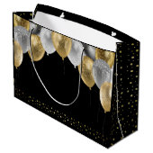 Glitter Balloons 40th Birthday Party Groot Cadeauzakje (Achterkant Gekanteld)