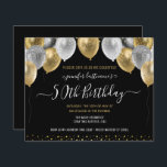 Glitter Balloons 50th Birthday Party Invitation<br><div class="desc">Elegant faux zilver en gouden glitterballonnen aan de bovengrens. Alle tekst kan worden aangepast en kan eenvoudig worden gewijzigd voor uw eigen wensen. Grote elegant bespaart het ontwerp van de sjabloon van de verjaardagsfeestdag. Elk jaar kan de leeftijd worden gewijzigd</div>