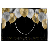 Glitter Balloons 70th Birthday Party Groot Cadeauzakje (Achterkant)