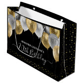 Glitter Balloons 70th Birthday Party Groot Cadeauzakje (Voorkant Gekanteld)