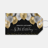 Glitter Balloons 80th Birthday Party Gift Labels Cadeaulabel (Voorkant (Horizontaal))