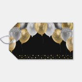 Glitter Balloons 80th Birthday Party Gift Labels Cadeaulabel (Achterkant Horizontaal)