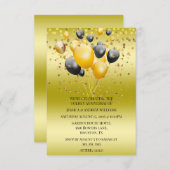 Glitter Balloons Confetti 50ste bruiloft Jubileum Kaart (Voorkant / Achterkant)