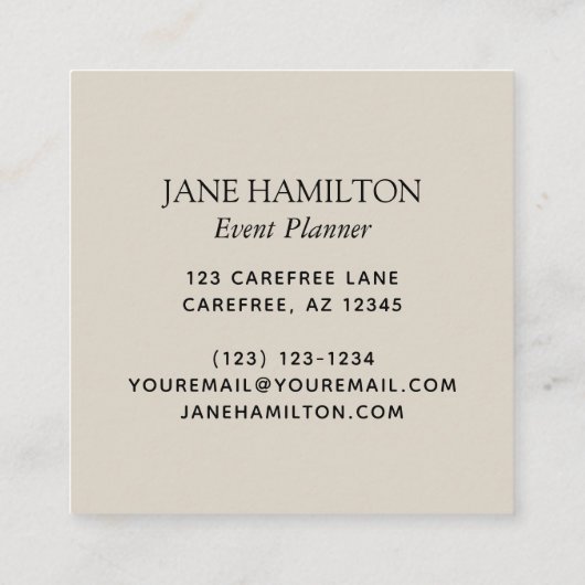 Glitter Balloons Event Planner Vierkante Visitekaartje (Achterkant)