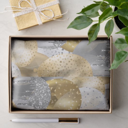 Glitter Balloons Gold en Silver Birthday Tissuepapier (Geschenk)