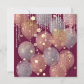 Glitter Balloons Roos Bridal Sweet 16th Marsal Kaart (Achterkant)