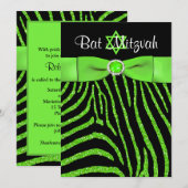 Glitter Bat Mitzvah Invite 2 Kaart (Voorkant / Achterkant)
