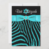 Glitter Bat Mitzvah Invite 3 Kaart (Voorkant)