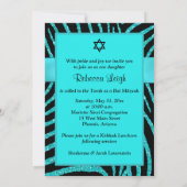 Glitter Bat Mitzvah Invite 3 Kaart (Achterkant)