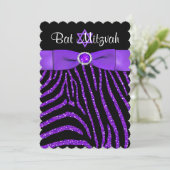 Glitter Bat Mitzvah Invite 4 Kaart (Staand voorkant)