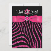 Glitter Bat Mitzvah Invite Kaart (Voorkant)