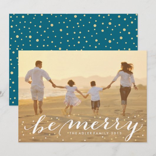 Glitter be Merry Feestdagenkaart (Voorkant / Achterkant)