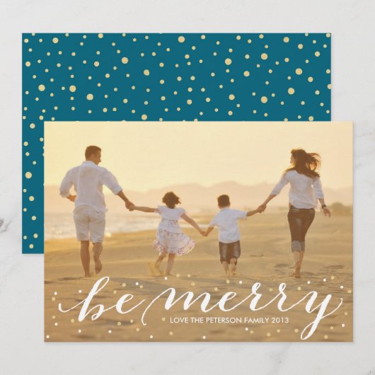 Glitter be Merry Feestdagenkaart (Voorkant / Achterkant)