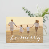 Glitter Be Merry Holiday-fotokaart Feestdagenkaart (Staand voorkant)