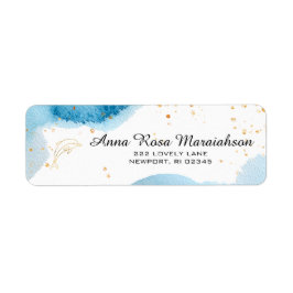 *~*Glitter Beach Nautical Ocean Gold DOLPHIN Etiket