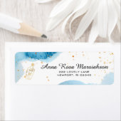 ~*Glitter Beach Nautical Ocean Gouden NOTITIEFLES Etiket (Insitu)