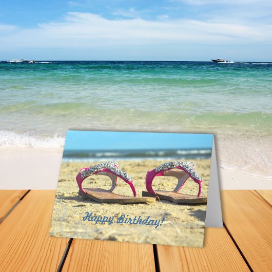 Glitter Beach Sandalen Gelukkige Verjaardag Kaart