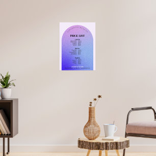 Glitter Beauty Make-up Nagelsalon Menu Prijslijst Poster