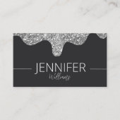 Glitter Beauty Make-up Zwart Zilver Visitekaartje (Voorkant)