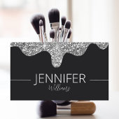 Glitter Beauty Make-up Zwart Zilver Visitekaartje