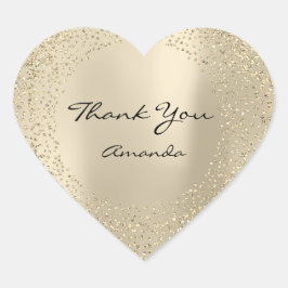 Glitter Beauty Naam Bruids Hart Dank Champaigne Hart Sticker