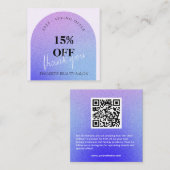 Glitter Beauty Nail Salon Promo Dank u kaart Vierkante Visitekaartje (Voorkant / Achterkant)