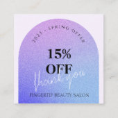 Glitter Beauty Nail Salon Promo Dank u kaart Vierkante Visitekaartje (Voorkant)