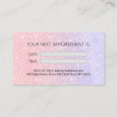 Glitter Beauty Pink Haarstylist Afspraakkaart Visitekaartje (Achterkant)