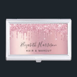 Glitter Beauty Pink Visitekaarthouder<br><div class="desc">Maak een goede indruk met dit chique visitekaartjes hoesje met roze faux glitter en jouw naam in een trendy script tegen een roze faux folie achtergrond. Perfect voor make-up artiesten,  haarstylisten en esthetici.</div>