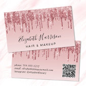 Glitter Beauty QR Code Roze Rose Goud Visitekaartje