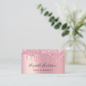 Glitter Beauty QR Code Roze Visitekaartje (Staand voorkant)