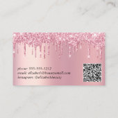 Glitter Beauty QR Code Roze Visitekaartje (Achterkant)