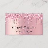 Glitter Beauty QR Code Roze Visitekaartje (Voorkant)