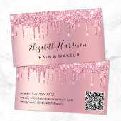 Glitter Beauty QR Code Roze Visitekaartje