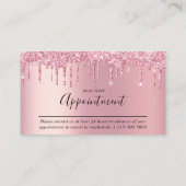 Glitter Beauty Roze Afspraakkaart Afsprakenkaartje (Achterkant)