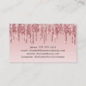 Glitter Beauty Roze Rose Gold Visitekaartje (Achterkant)