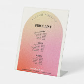 Glitter Beauty Salon Business Menu Prijslijst Reclamebord Met Voetstuk (Voorkant)