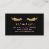 Glitter Beauty Salon Make-up Artiest Lash Extensio Visitekaartje (Achterkant)
