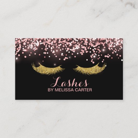 Glitter Beauty Salon Make-up Artiest Lash Extensio Visitekaartje (Voorkant)