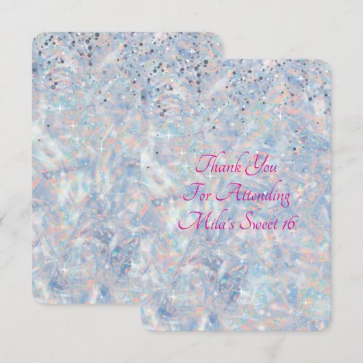 Glitter bedankje bedankkaart (Voorkant / Achterkant)