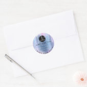 Glitter bedankt Logo Holograaf gemaakt Blauw liefd Ronde Sticker (Envelop)
