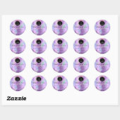 Glitter-bedankt Logo Holograaf unieke roze Violet Ronde Sticker (Vel)