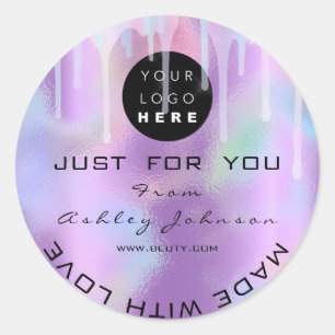 Glitter-bedankt Logo-holograaf unieke schijven Paa Ronde Sticker