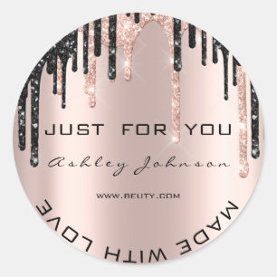 Glitter bedankt Roos Black met liefdesnaam Ronde Sticker